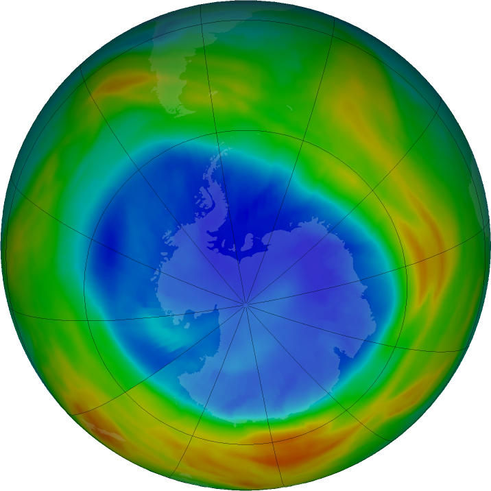 Antarctic ozone map for 02 September 2017